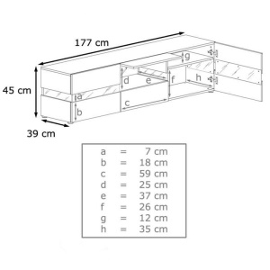 Meuble TV en matériau de panneaux de particules avec lumières LED