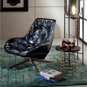 Canapé-fauteuil en cuir nordique pivotant squelette en acier