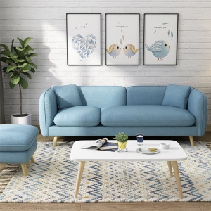 Canapé en tissu déhoussable et lavable  en bois massif