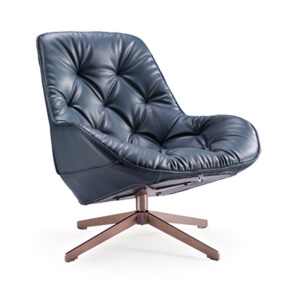 Canapé-fauteuil en cuir nordique pivotant squelette en acier