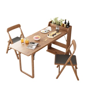Ensemble table et chaises de salle à manger pliable en bois massif