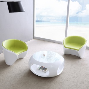 Ensemble de table en verre trempéet et chaise éponge