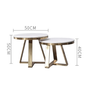 Table basse ronde en marbre et fer