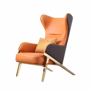 Fauteuil en cuir artificiel avec support en acier  inoxydable