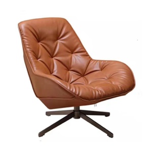 Canapé-fauteuil en cuir nordique pivotant squelette en acier