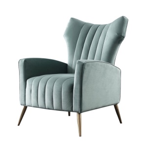 Fauteuil en flanelle et bois massif