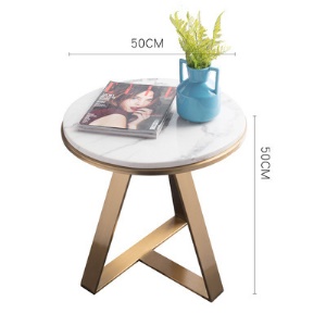 Table basse ronde en marbre et fer