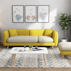 Canapé en tissu déhoussable et lavable  en bois massif