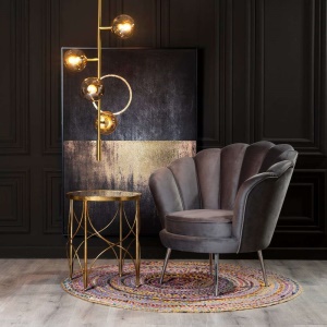 Canapé-fauteuil en tissu doux et bois massif