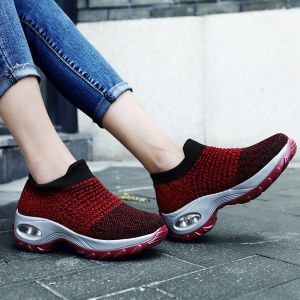 Chaussures décontractées en tissu moucheté pour femmes à semelle épaisse