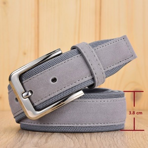Ceinture femme en cuir velours et tissu avec boucle aiguille