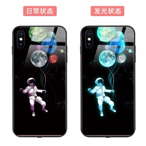Coque de protection pour téléphone portable IPhone en verre trempé luminescent à commande vocale