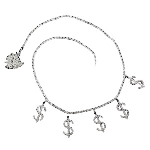 Chaîne de taille pour femme en Strass artificiel avec signe dollar