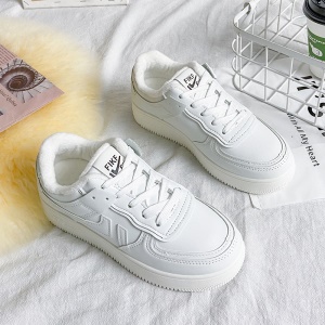 Chaussures décontractées pour femmes avec semelle épaisse en cuir artificiel