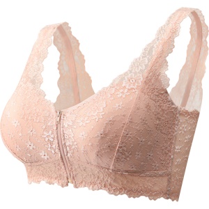Soutien-gorge femme en dentelle et nylon fermeture zippée avant