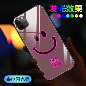 IPhone Coque de protection en verre trempé pour téléphone mobile lumineux