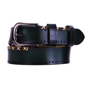 Ceinture femme en cuir véritable avec boucle aiguille en alliage