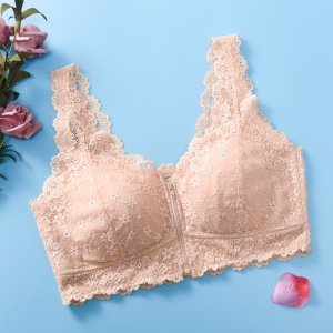 Soutien-gorge femme en dentelle et nylon fermeture zippée avant