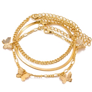 Femme bracelet de cheville ensemble en cristal de titane