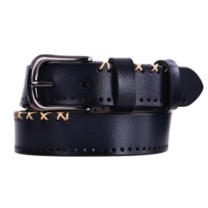 Ceinture femme en cuir véritable avec boucle aiguille en alliage