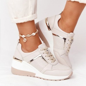 Chaussures décontractées pour femmes à semelle plate en cuir synthétique