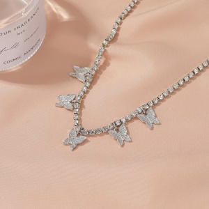 Bijoux femmes Bracelet de cheville strass artificiel avec accessoire papillon