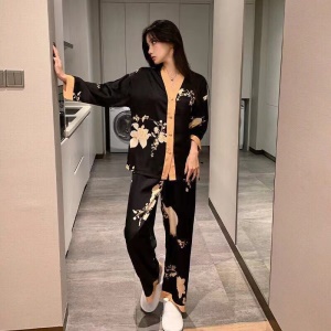Femme pyjama en soie glacée Set de 2 pièces