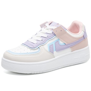 Chaussures décontractées pour femmes avec semelle épaisse en cuir artificiel