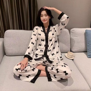 Femme pyjama en soie glacée Set de 2 pièces