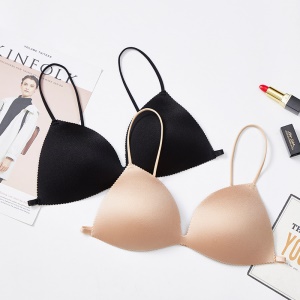 Soutien-gorge femm en coton à une rangée de boucles