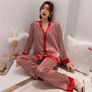 Femme pyjama en soie glacée Set de 2 pièces