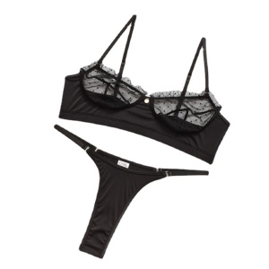 Lingerie femme ensemble dentelle maillage