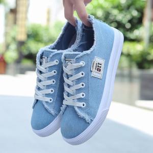Chaussures en canvas pour femmes semelle en caoutchouc