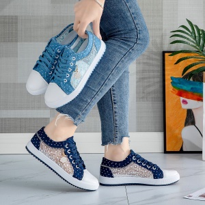 Chaussures casual plates pour femmes tissu mailles