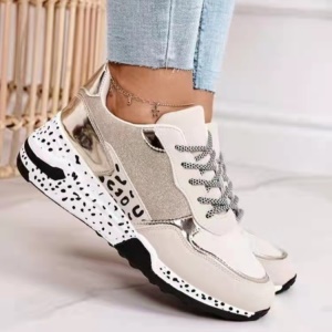 Chaussures casual pour femmes semelle épaisse avec motif de la peau de léopard