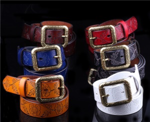Ceinture en cuir pour femmes Boucle en alliage