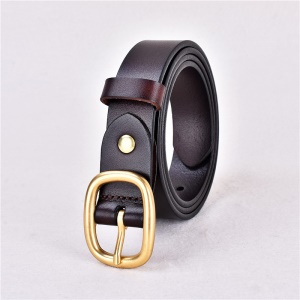 Ceinture pour femme en cuir avec boucle en cuivre massif