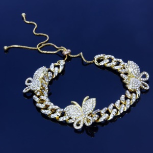Bracelet de cheville en alliage pour femmes avec accessoires papillon