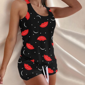 Ensemble de pyjama pour femmes set de 2 pièces en spandex