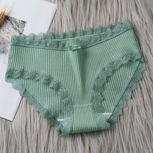 Culotte en coton pour fille avec bords en dentelle respirant taille moyenne