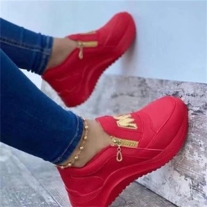 Baskets pour femmes à semelle épaisse avec fermeture éclair
