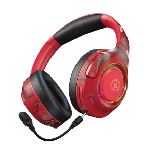 Casque audio Bluetooth sans fil avec microphone et lumière RGB