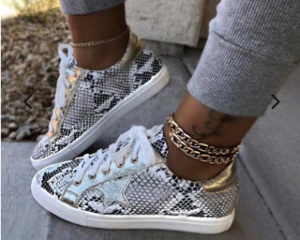 Femmes décontractées chaussures avec motif peau de serpent
