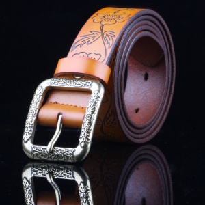 Ceinture en cuir pour femmes Boucle en alliage