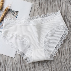 Culotte en coton pour fille avec bords en dentelle respirant taille moyenne