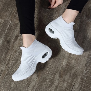 Chaussures décontractées en tissu moucheté pour femmes à semelle épaisse