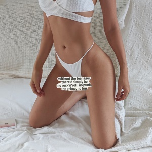 Femme T-string culotte taille basse invisible en coton