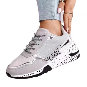 Chaussures casual pour femmes semelle épaisse avec motif de la peau de léopard