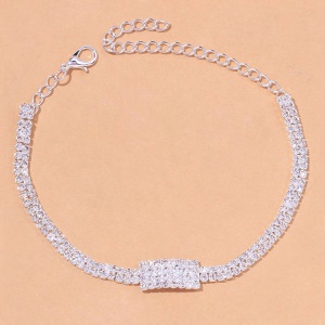 Bracelet de cheville strass artificiel