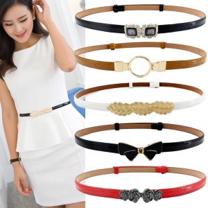 Ceinture en cuir artificiel femme boucle en alliage